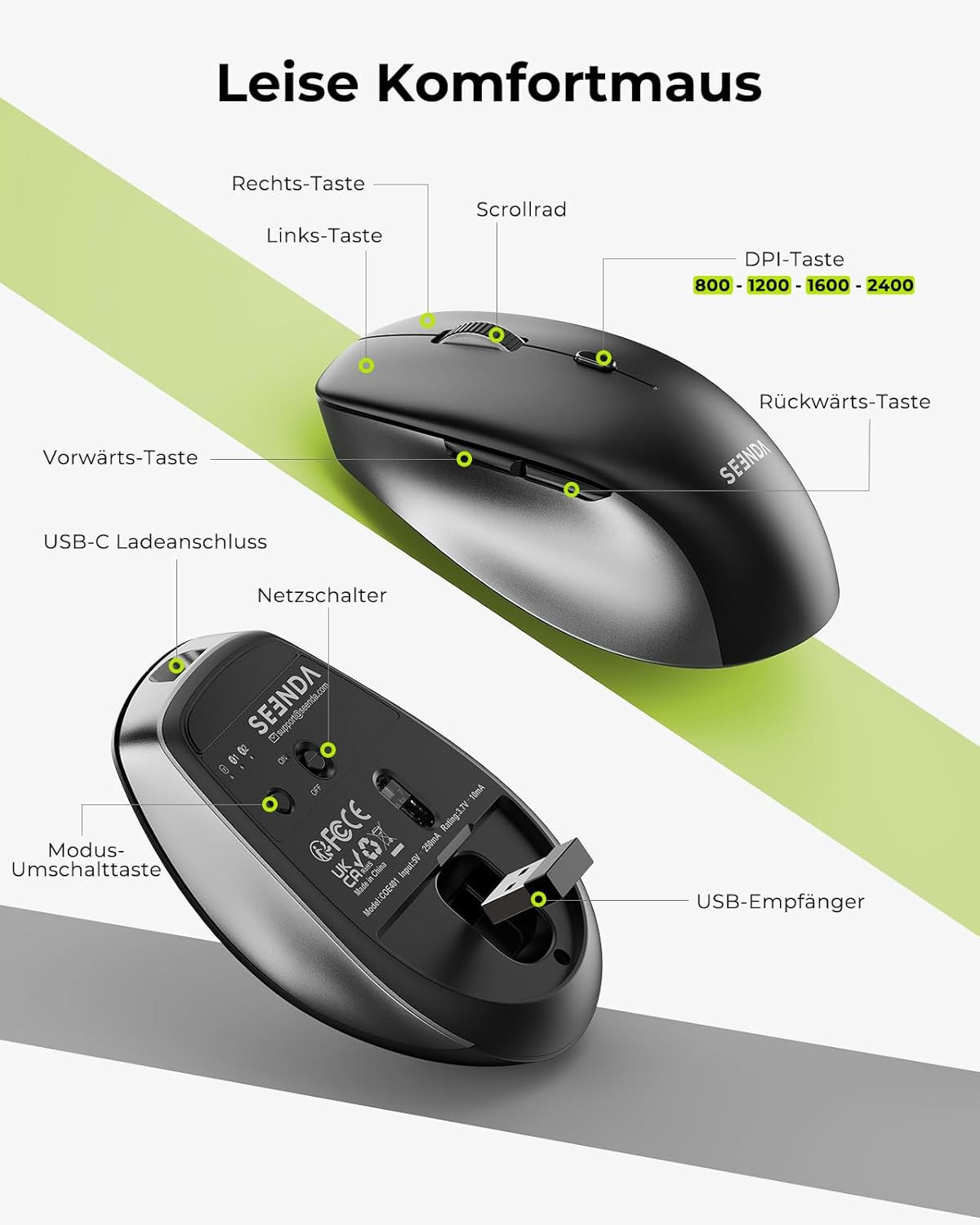 Thumbnail 4 de seenda COE401 Bluetooth Tastatur mit Maus