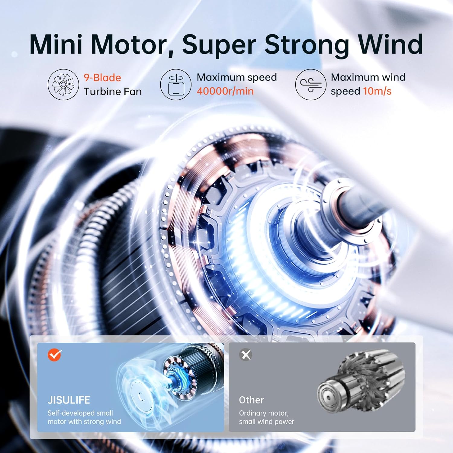 Detalle de JISULIFE Life9 portable handheld fan 10m/s
