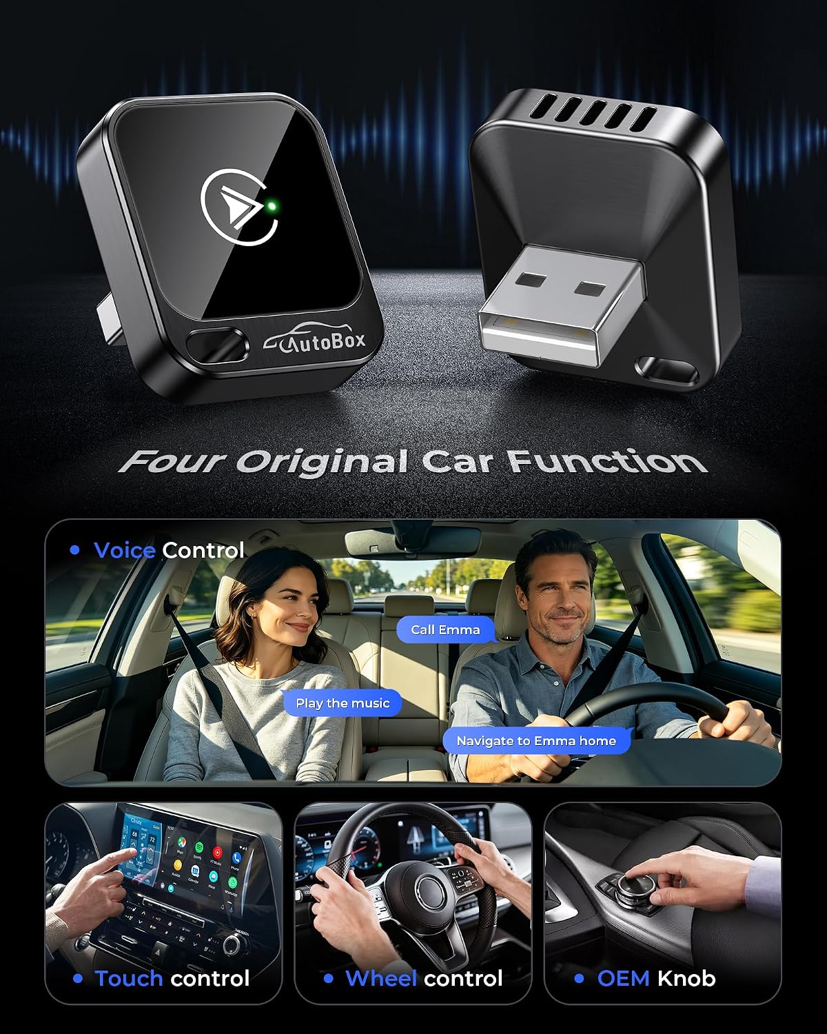 Detalle de Wireless CarPlay and Android Auto Adapter
