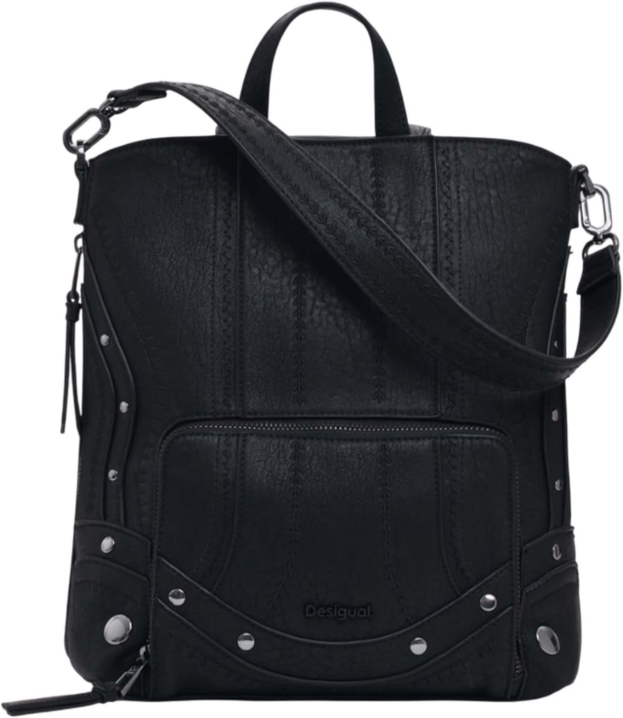 Detalle de Desigual Embro Patch Mini Backpack: zaino compatto ma pratico per tutti i giorni
