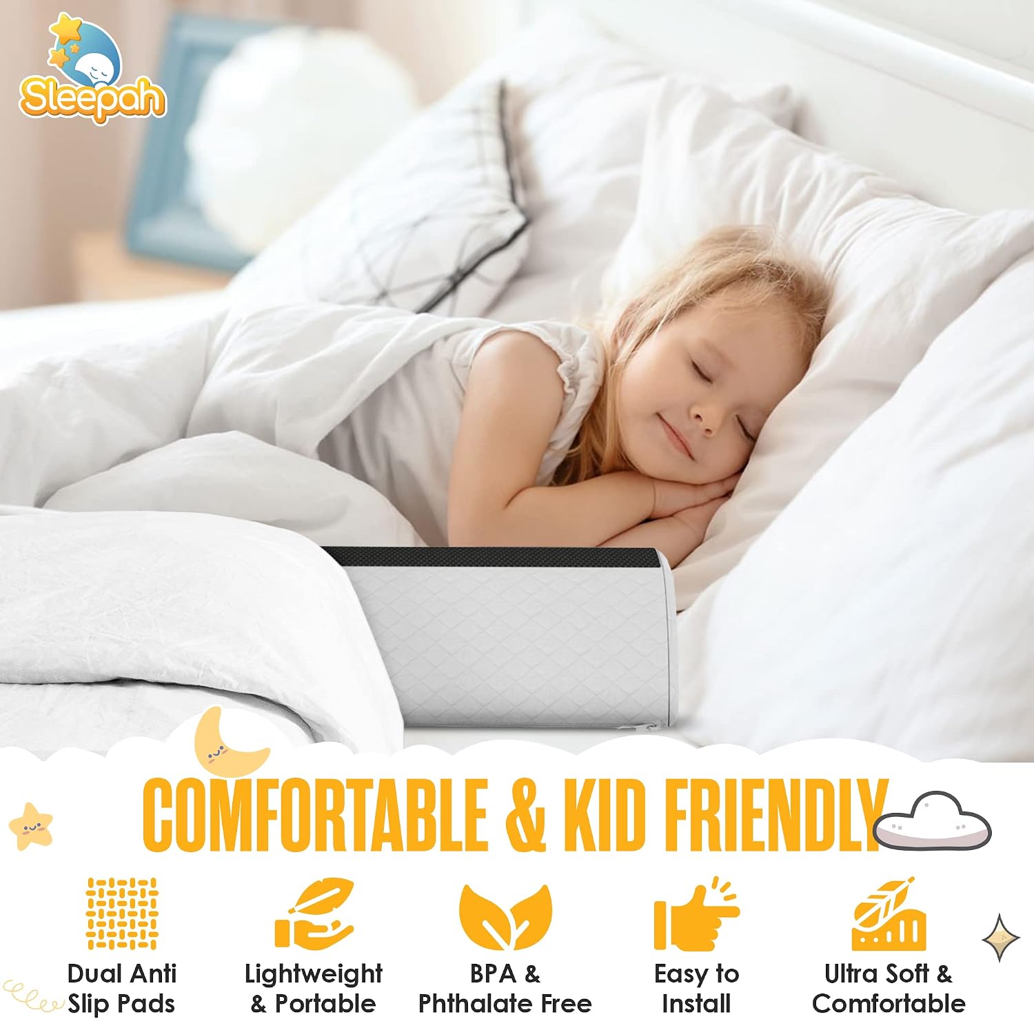 Thumbnail 4 de Sleepah BEDRAIL Toddler Bed Bumpers, Memory Foam, Waterproof Washable Cover