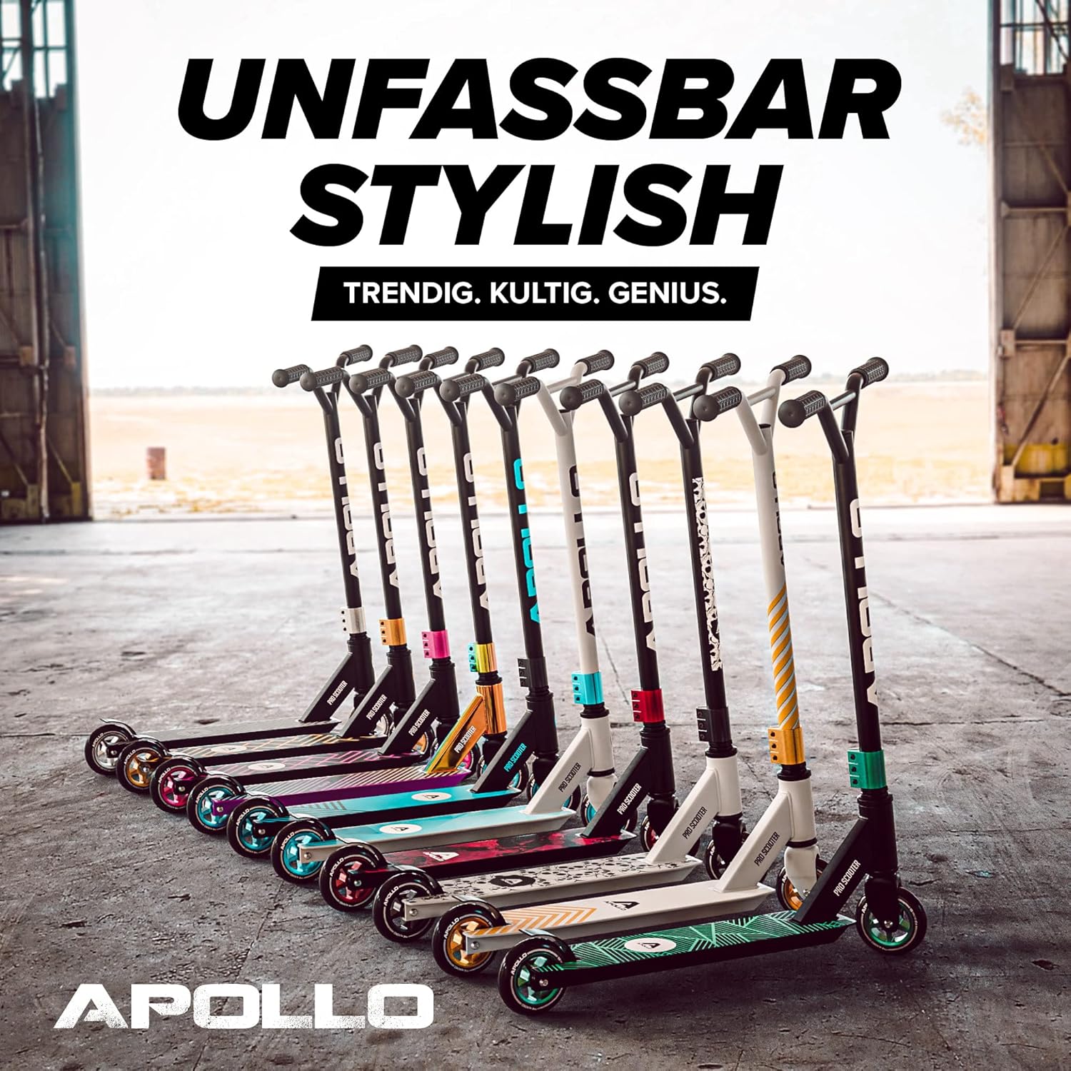 Detalle de Apollo Stunt Scooter Genius Pro – robuster Freestyle-Scooter für Kinder ab 6