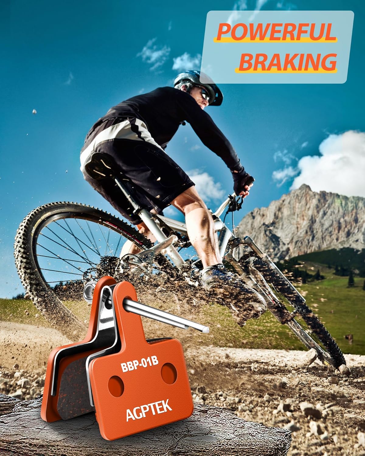 Thumbnail 6 de AGPTEK Bike Brake Pads 4 Pairs — Disc Brake Pads for Shimano Compatibility