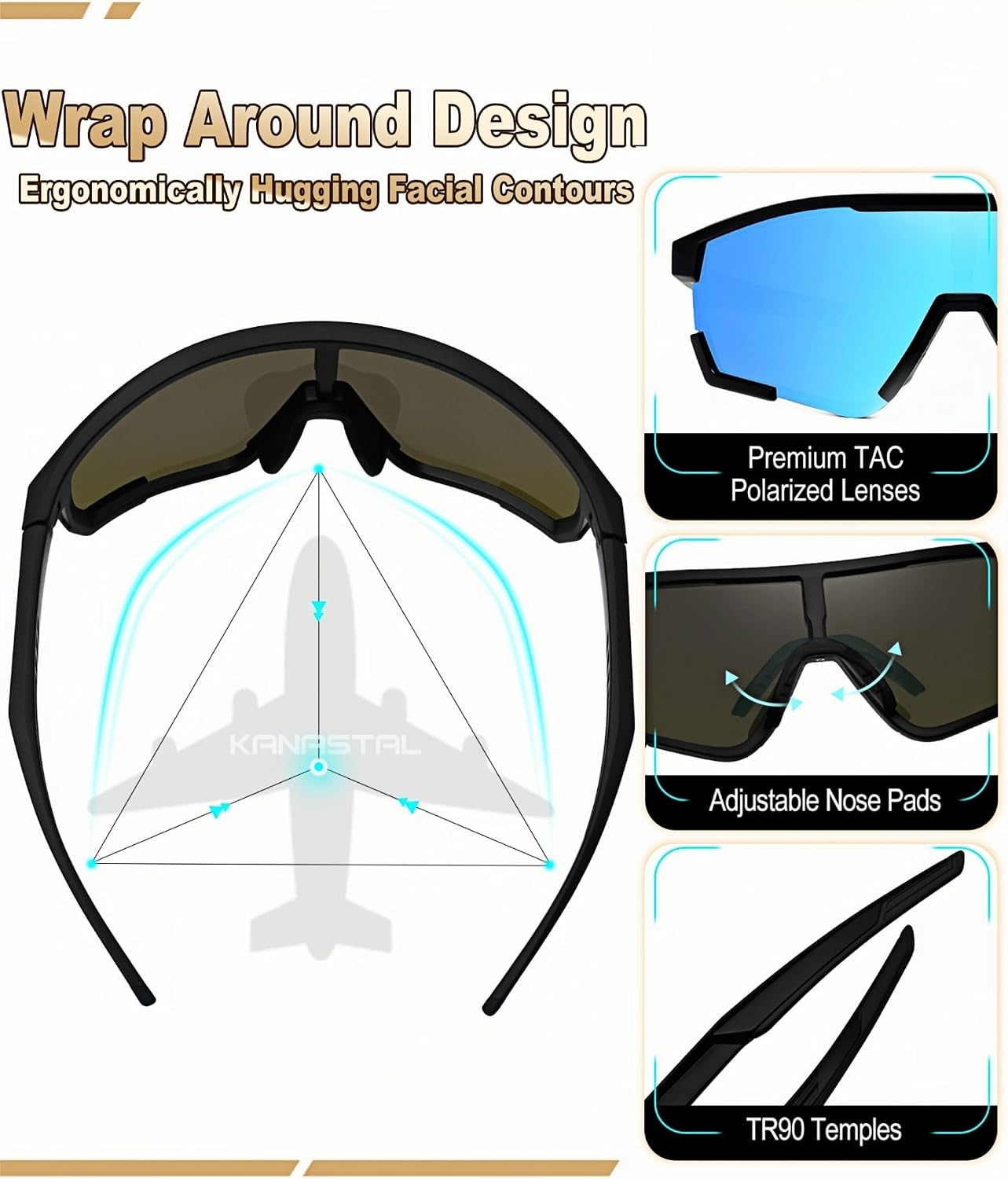 Thumbnail 2 de KANASTAL Gafas de Ciclismo TR90 Ultraligeras