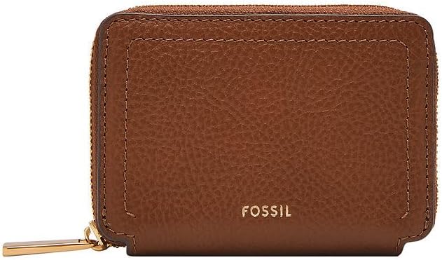 Detalle de Fossil Kartenmäppchen aus echtem Leder mit Reißverschluss – kompakte Organisation für Karten, Ausweis und Bargeld
