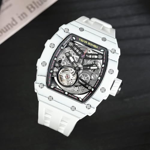 Detalle 2 de TSAR BOMBA Montres automatiques pour Homme – Montre de Luxe avec verre saphir et mouvement mécanique