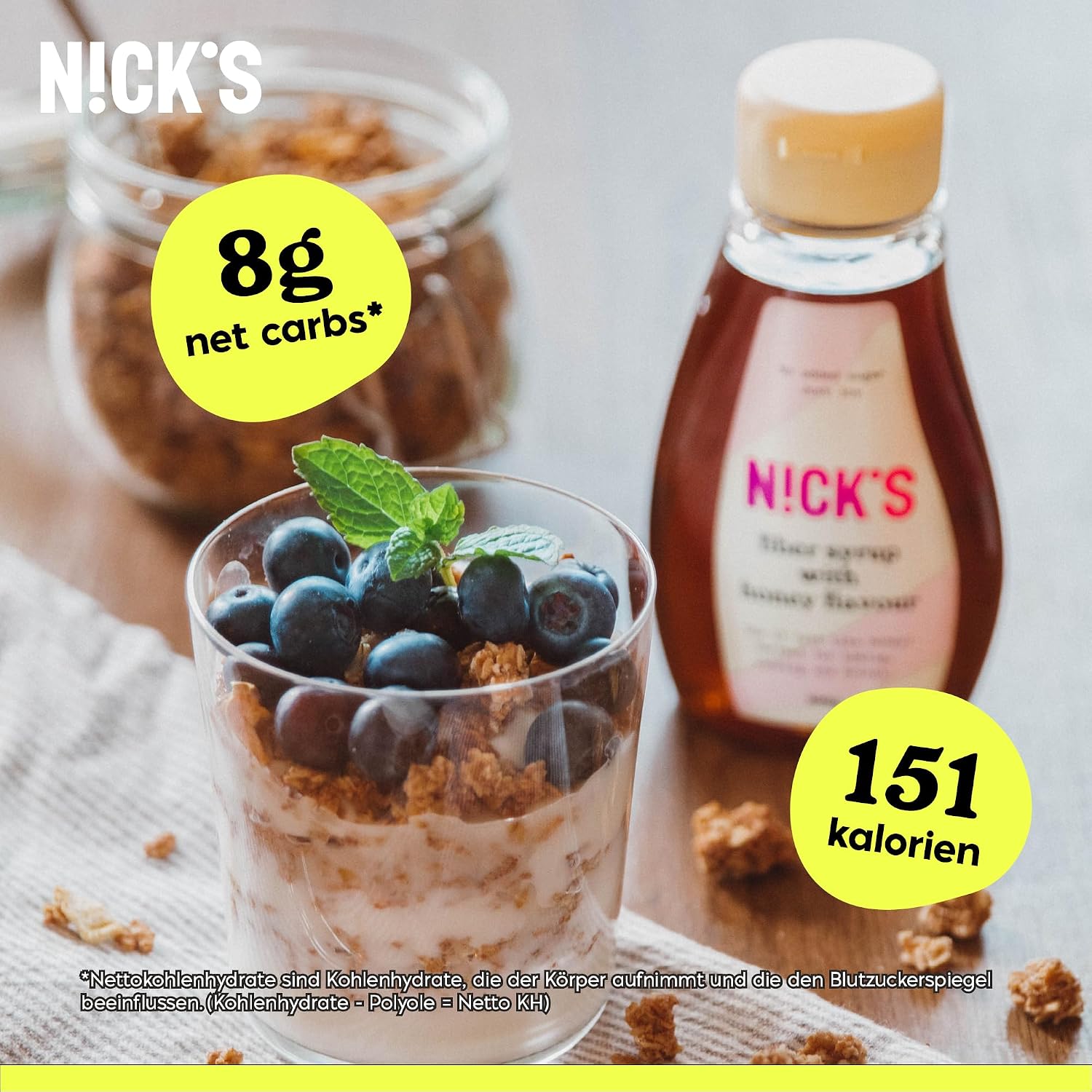 Detalle de NICKS Fiber Sirup Honiggeschmack 300g 🍯