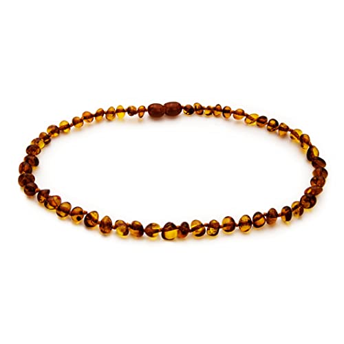 Thumbnail 5 de Baltic Amber Necklace - 12.5", Polished Beads, Cognac Color by Amber Guru