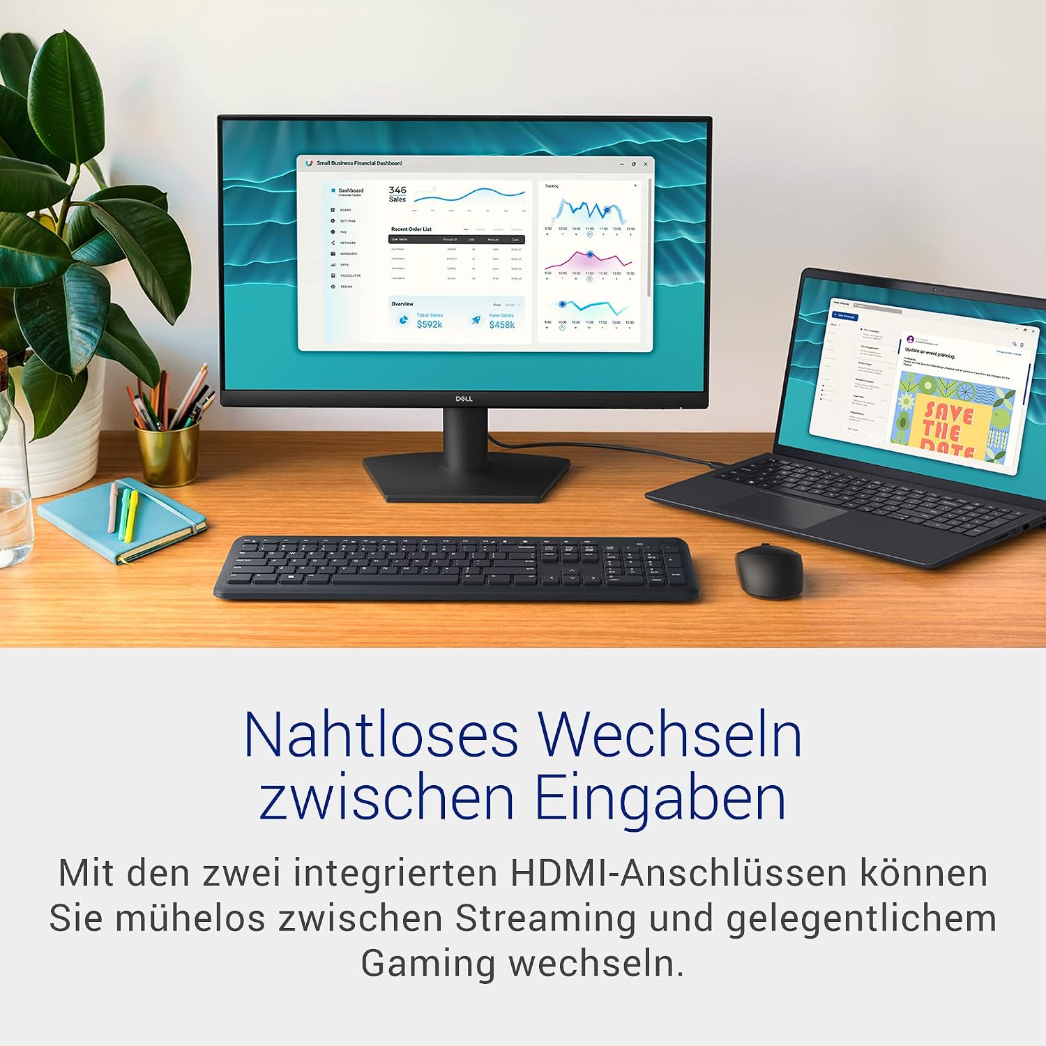 Detalle de Dell SE2426HS: 23,8" IPS-Monitor mit 144 Hz für Alltag & Gaming