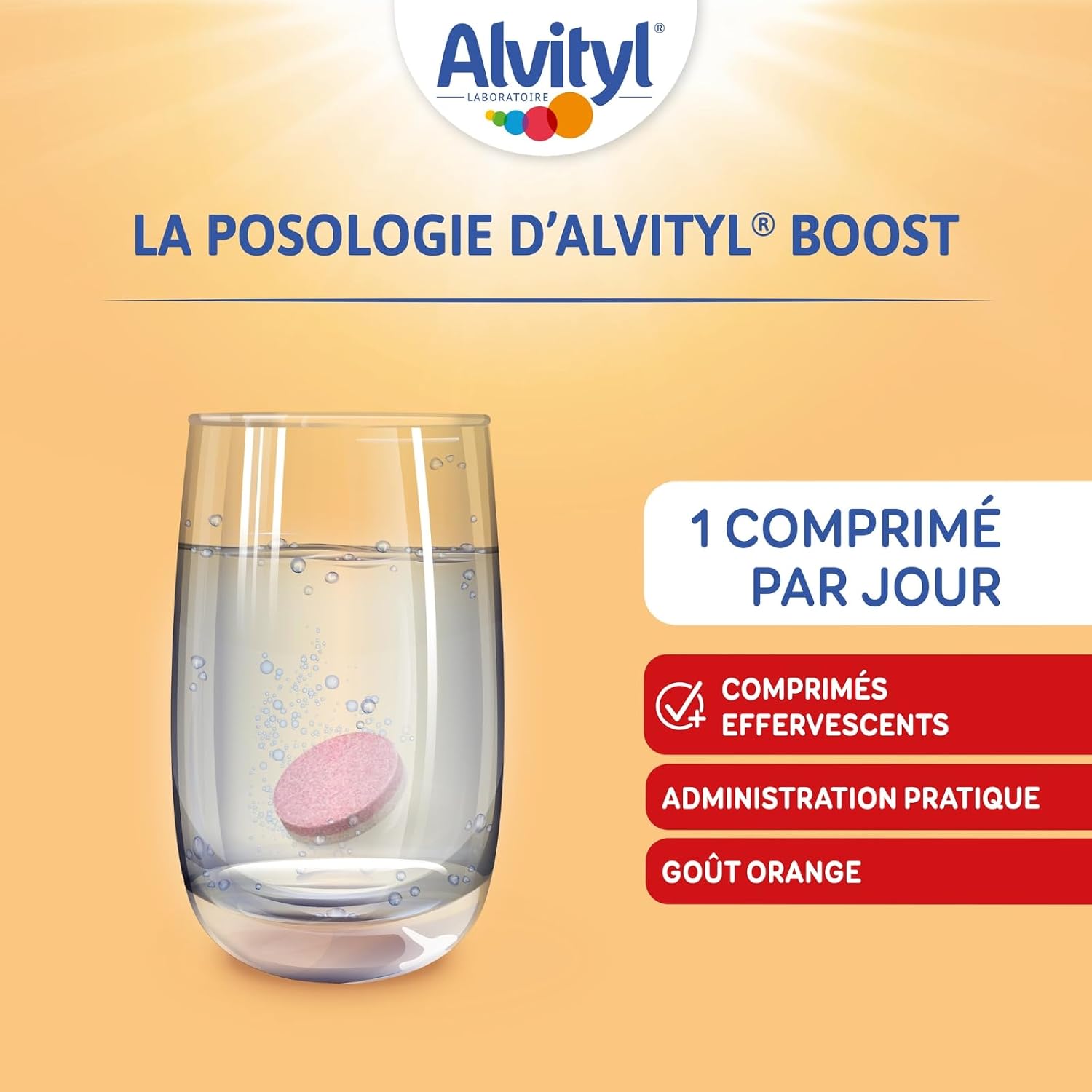 Detalle 2 de Alvityl Boost comprimés effervescents ginseng et caféine, 20 comprimés dès 15 ans