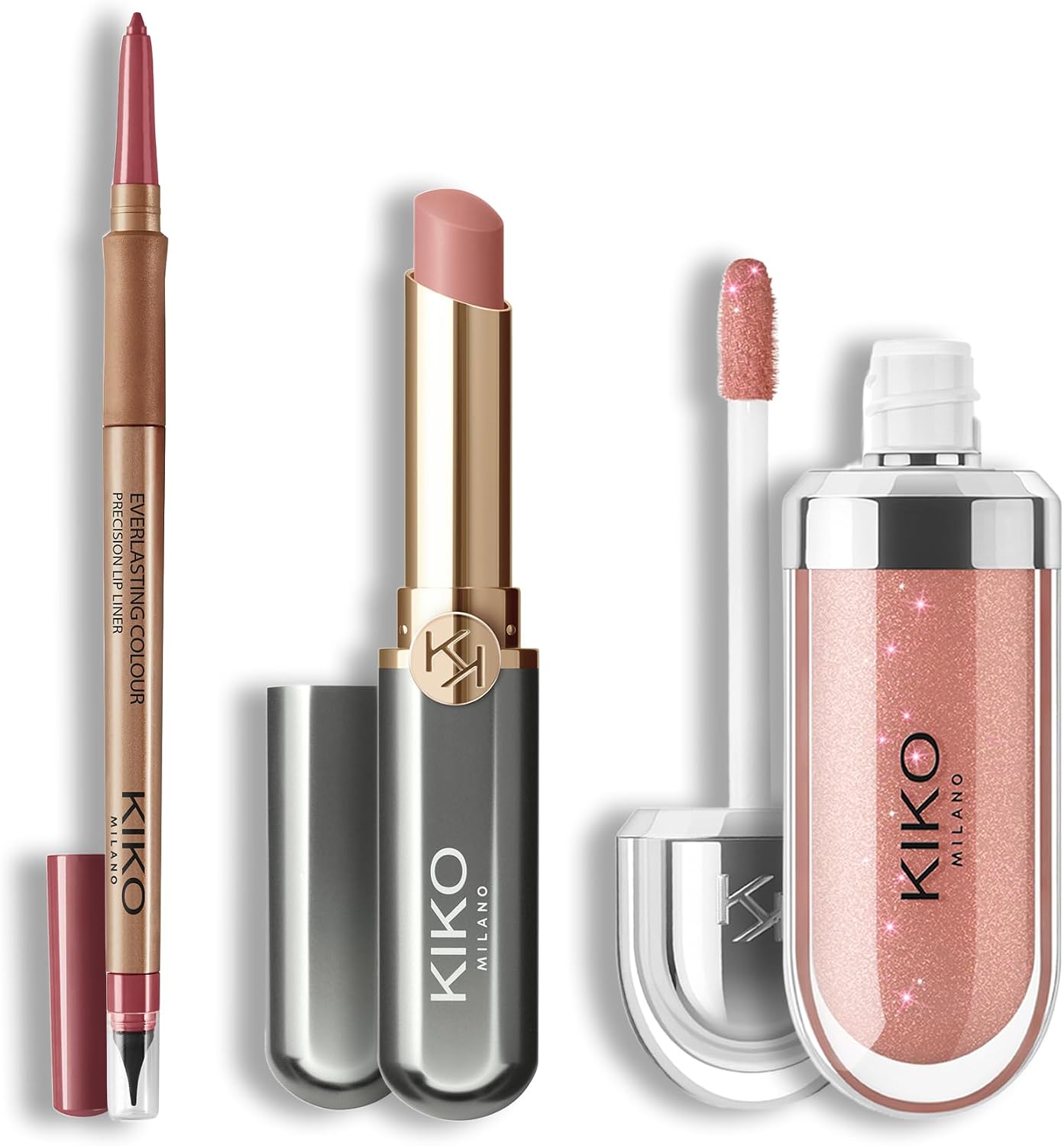 Detalle de Kiko Milano Lip Glow Trio 3 pièces 💄