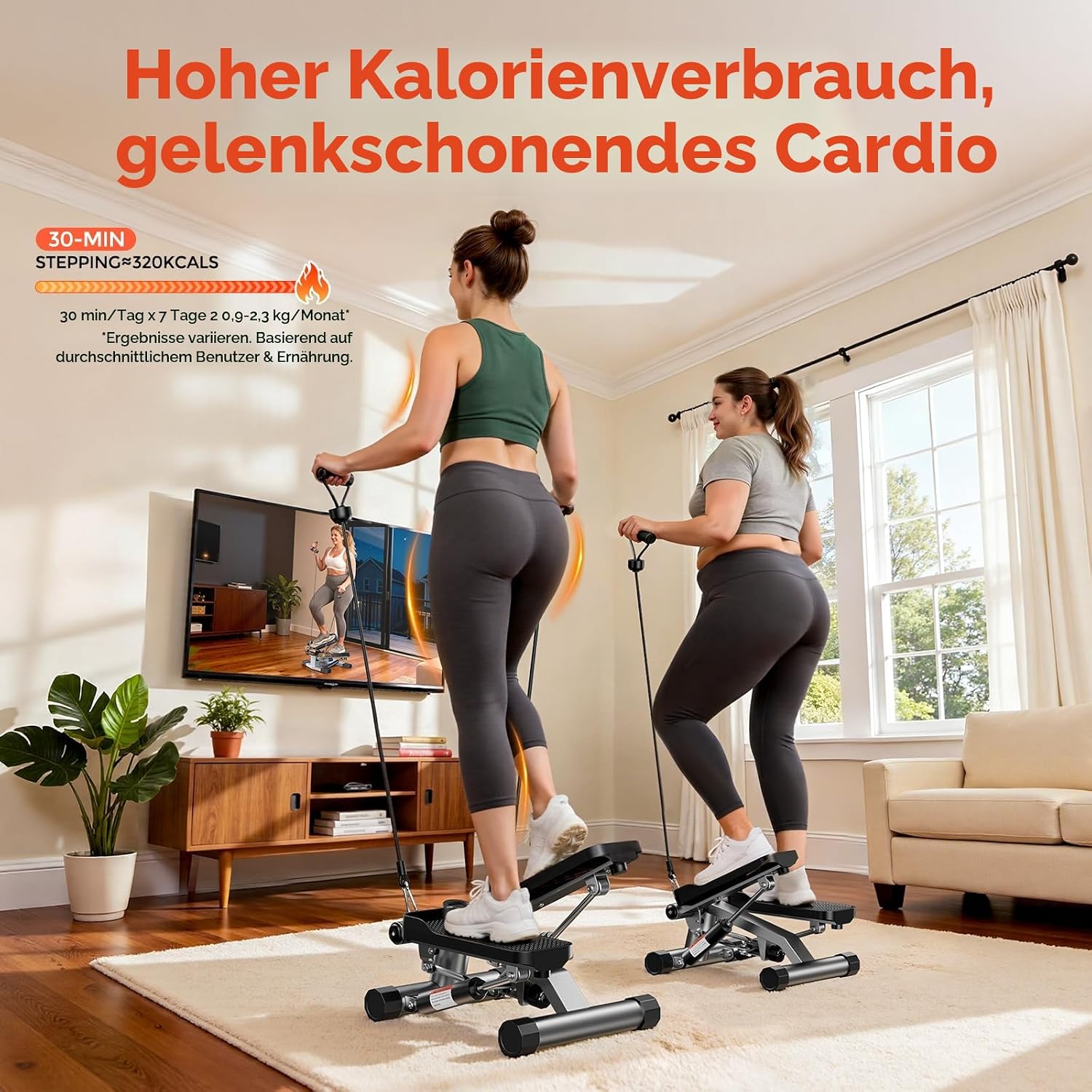 Detalle 2 de Sportsroyals Exercise Stair Stepper für Zuhause – kompakter Ganzkörper-Workout-Booster