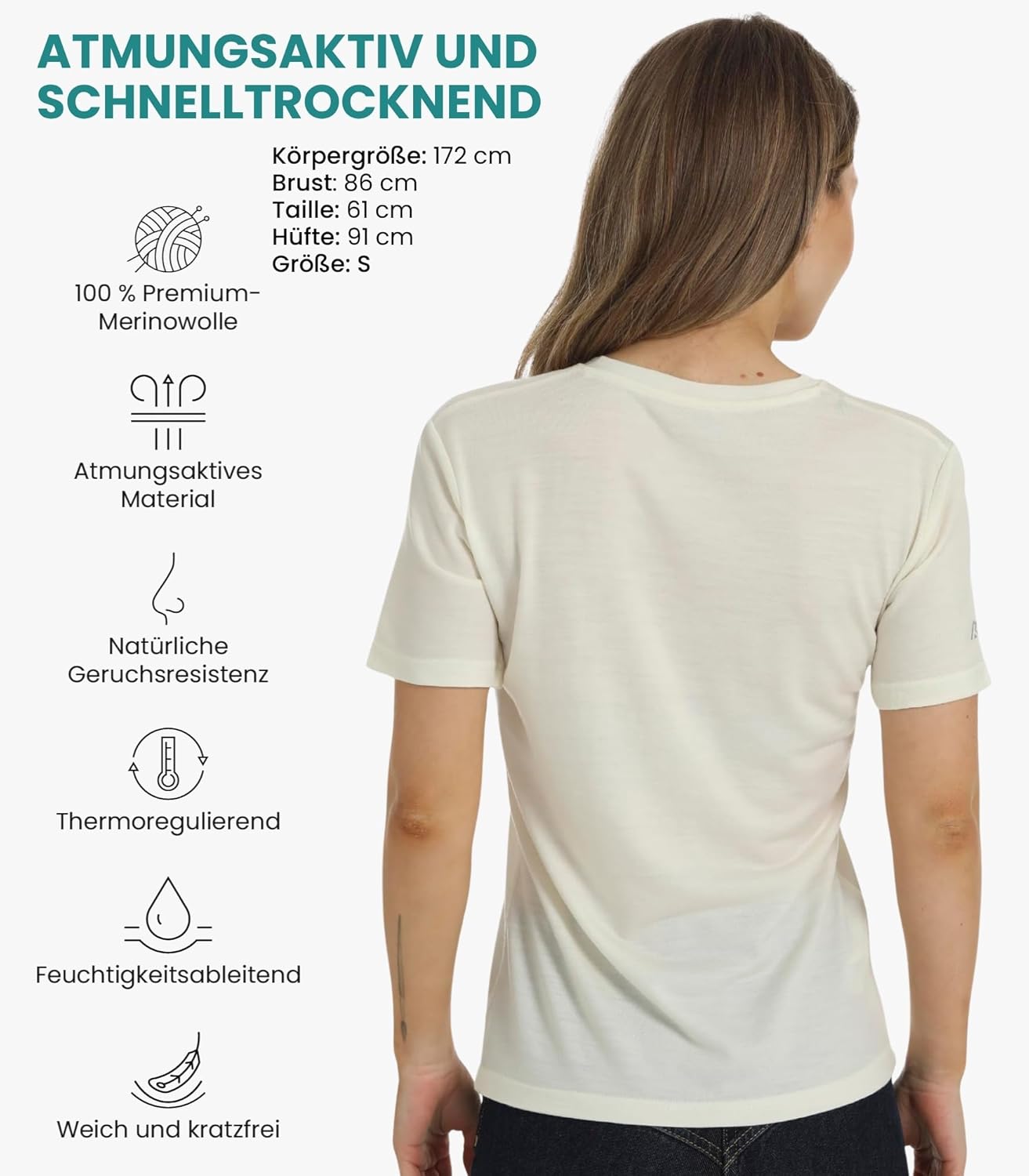Thumbnail 1 de 100% Merino Shirt Damen V-Ausschnitt von Merino.tech
