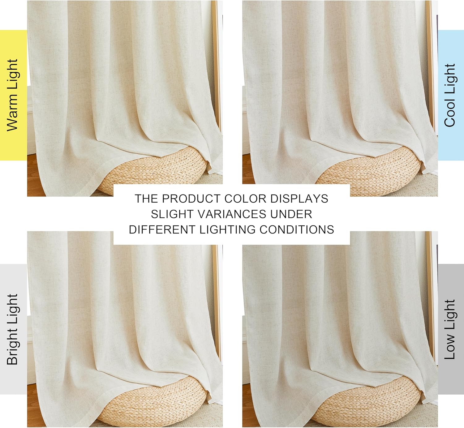 Thumbnail 4 de PONY DANCE Tende Semitrasparenti per Interni in Lino Beige – 2 pezzi, L 140 x A 245 cm