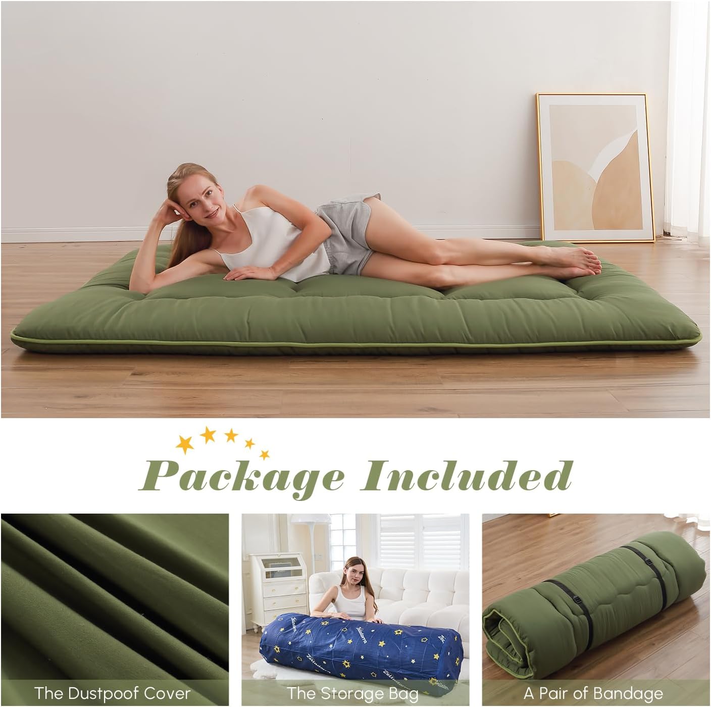 Thumbnail 1 de Zelladorra Japanese Floor Mattress (Twin) with Portable Storage Bag and Washable Cover