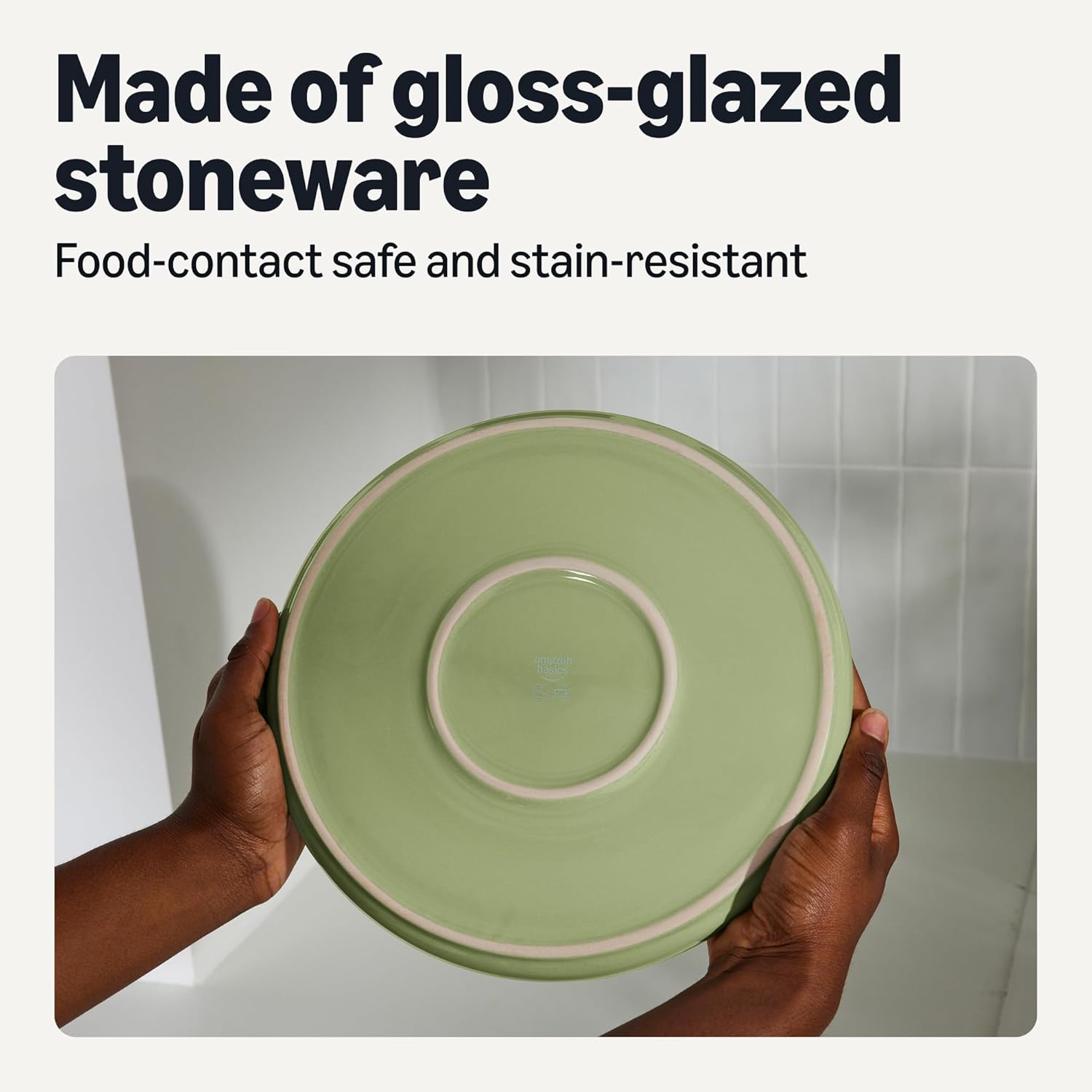 Detalle de Amazon Basics Glazed Stoneware Dinner Plate 10.5 in. 🍽
