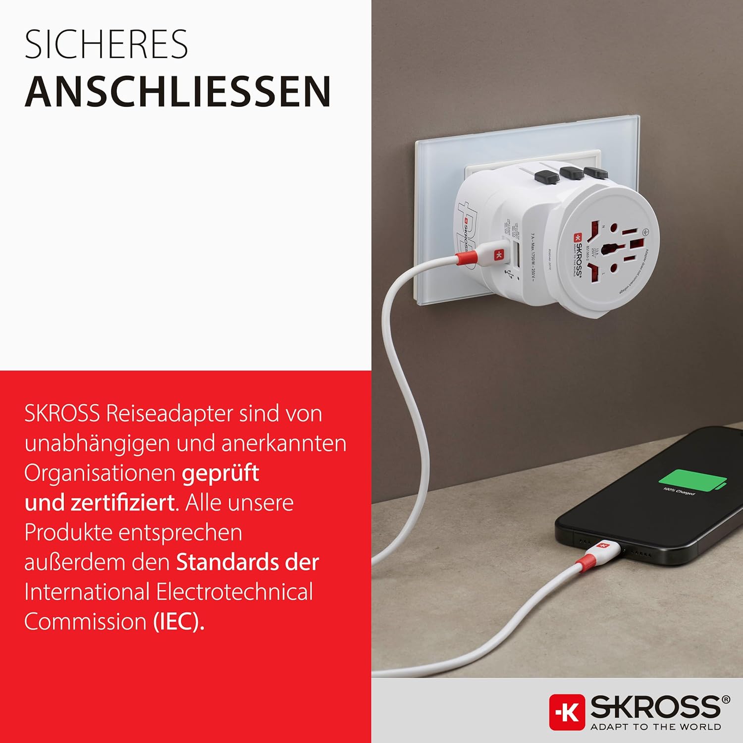 Thumbnail 5 de SKROSS PRO Light USB universeller Reiseadapter mit USB-A & USB-C für USA, UK, Australien und Europa