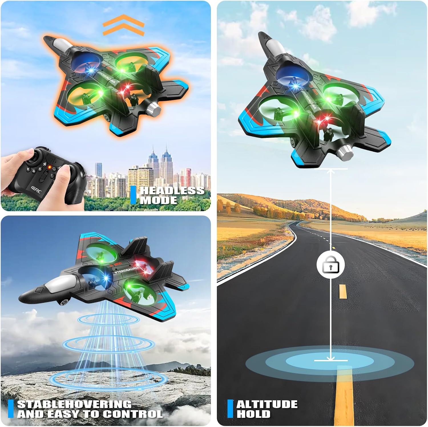 Thumbnail 6 de 4DRC V32 Foam RC Airplane with LED Lights, 360° Flips and Stunt Rolls