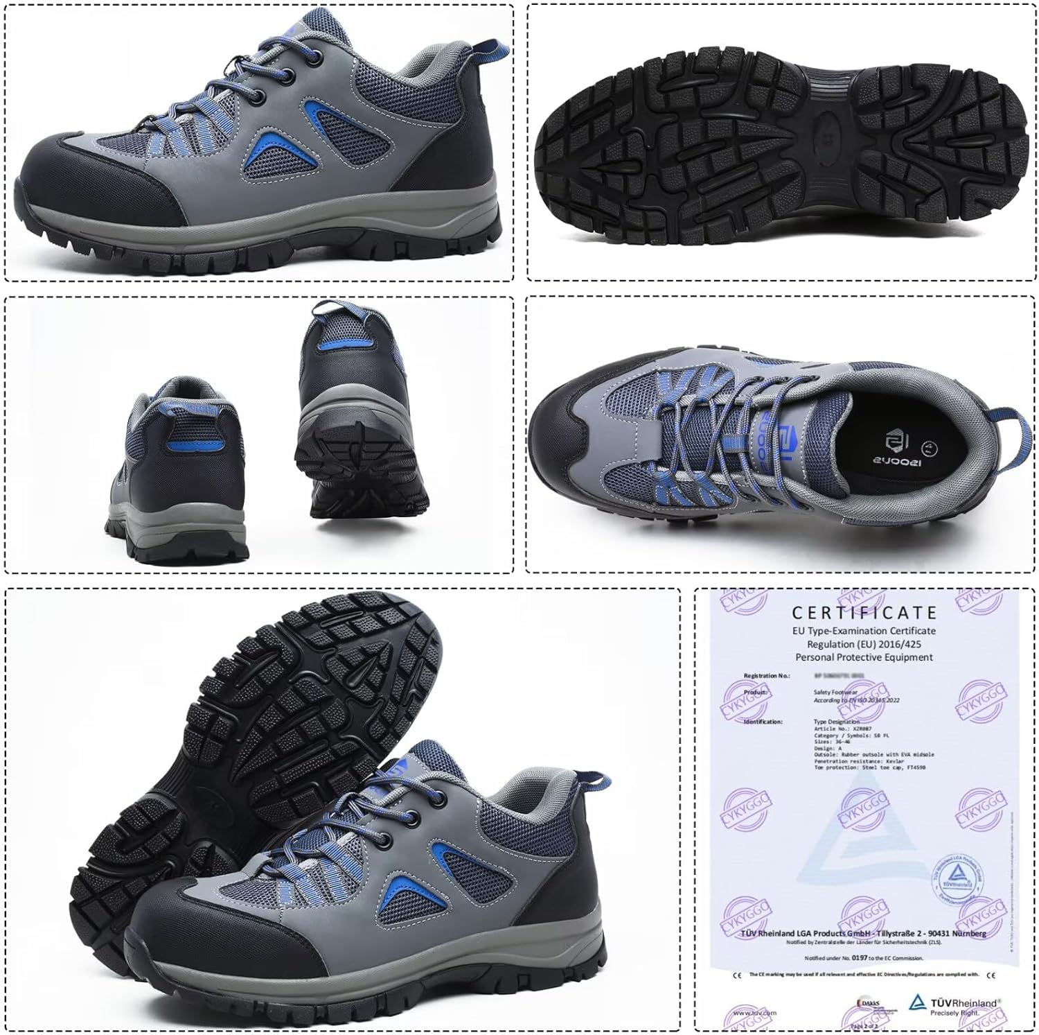 Detalle de Scarpe antinfortunistiche da uomo/donna con punta in acciaio: leggerezza, grip e respirabilità