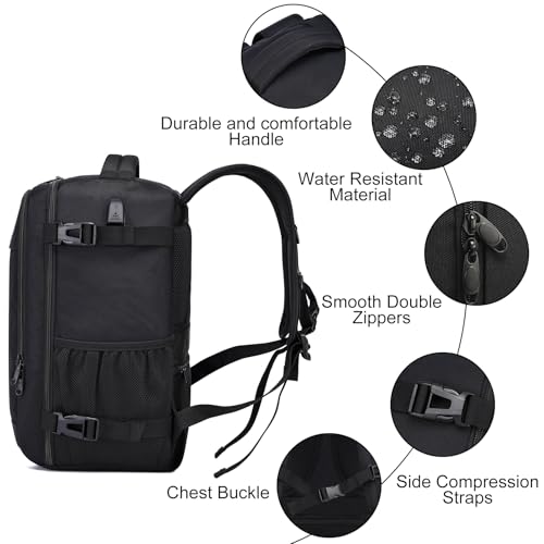 Thumbnail 5 de PUSLOM Mochila de cabina 40x20x25 cm (20L) con USB para portátil de 14 pulgadas y bolsillo antirrobo