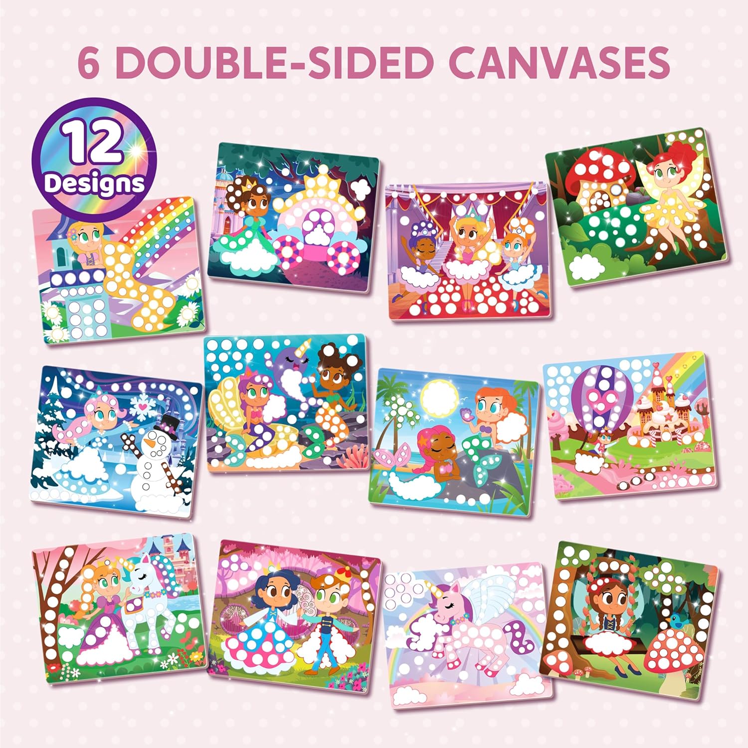 Thumbnail 3 de Klever Kits Unicorns & Princess Dot Art Kit for Kids: Mess-Free Sticker Craft