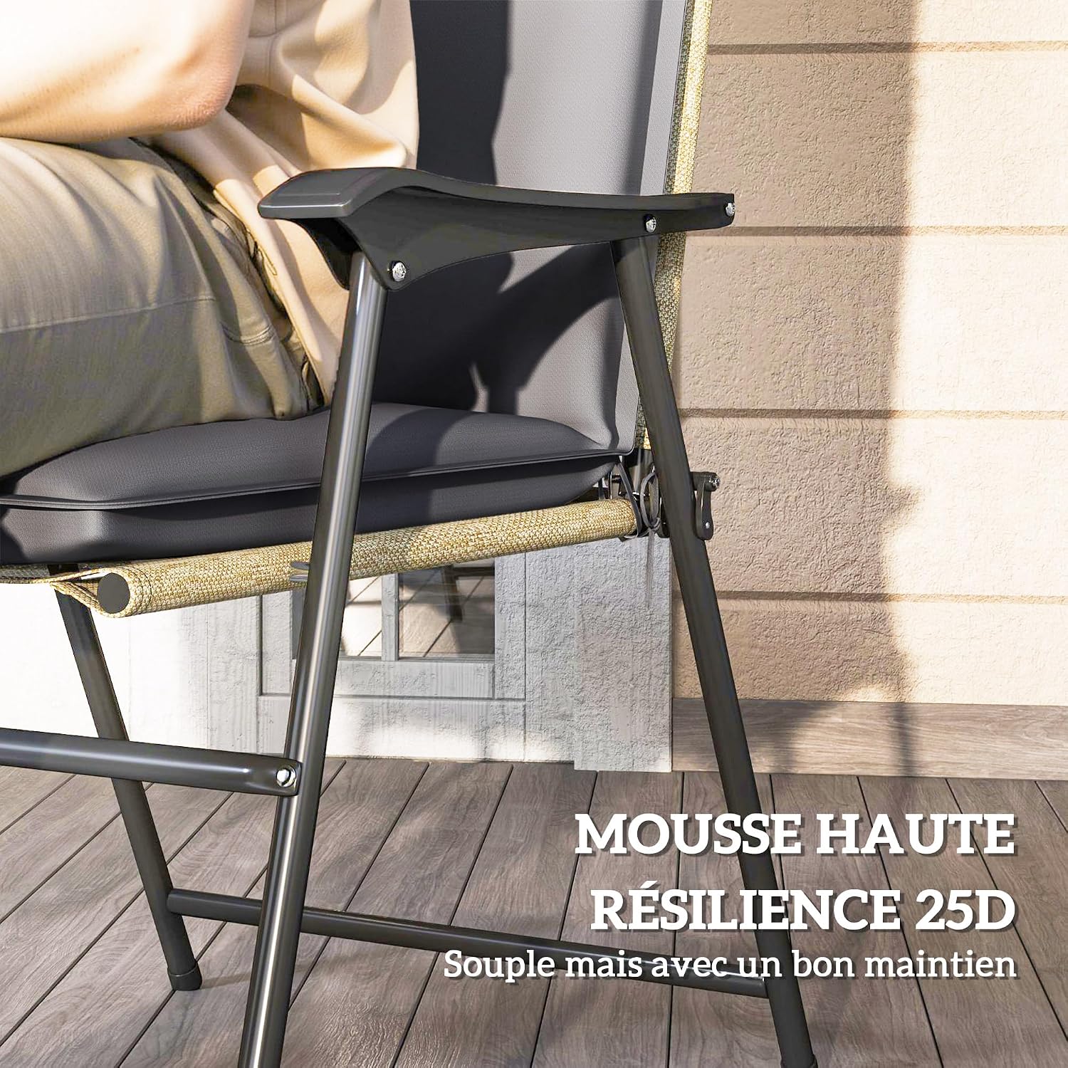 Detalle 2 de Outsunny 84G-670V01CG set van 4 tuinstoelkussens, UPF50+, donkergrijs