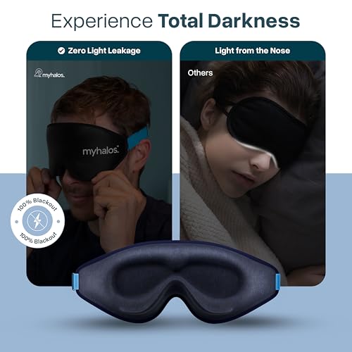 Detalle de MyHalos Blackout Sleep Mask: 3D Contoured Eye Mask for Sleeping