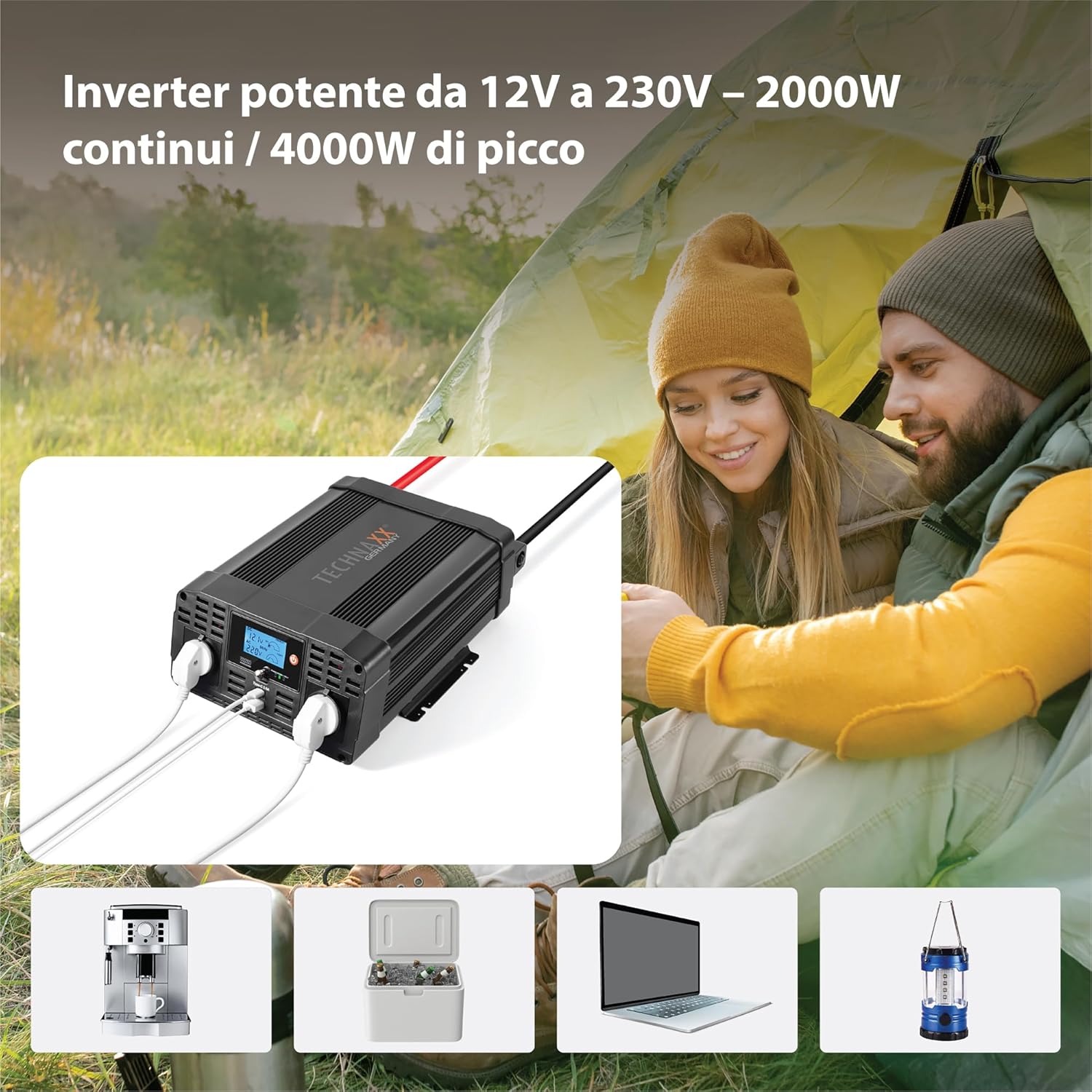 Detalle de Technaxx TE20 Invertitore 2000W per auto