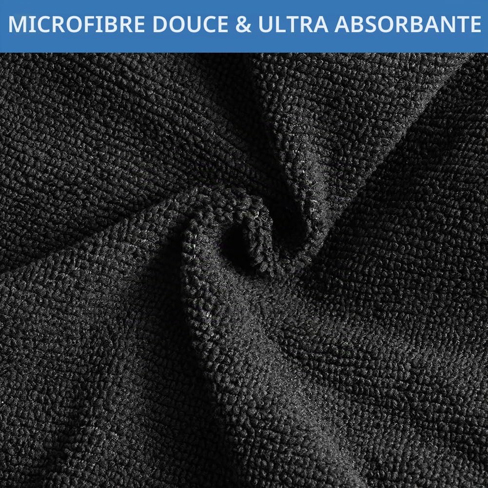 Detalle de AOGOE extra brede drielaagse waterdichte douchemuts voor lang haar, blauw bloemenpatroon