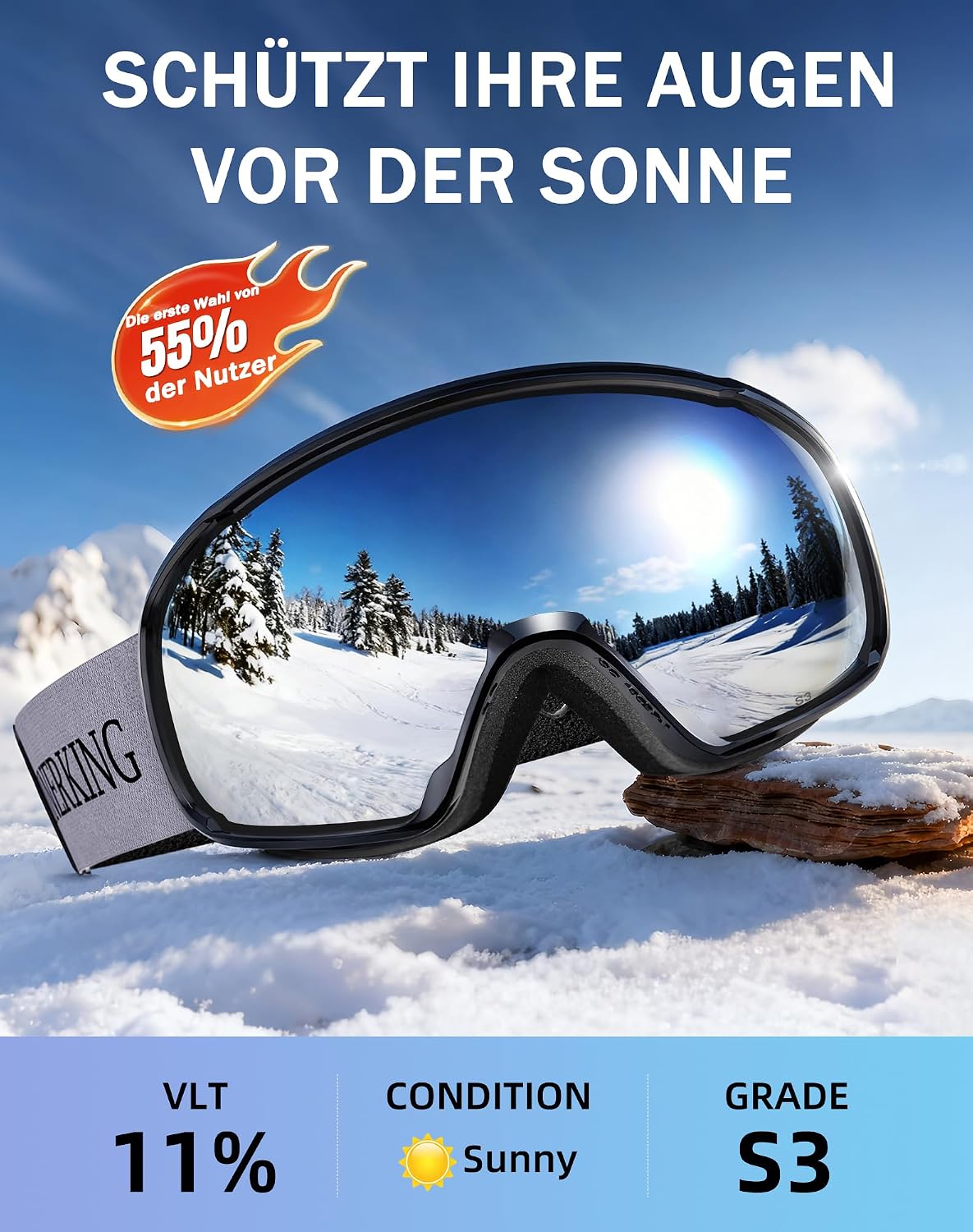 Detalle 2 de Innerking Skibrille OTG für breite Gesichter