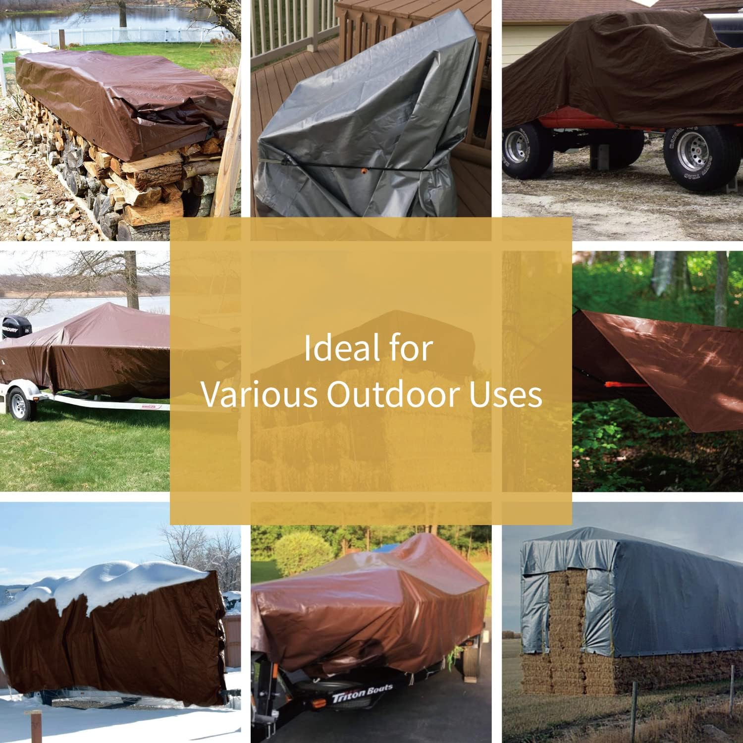 Thumbnail 5 de GUARD SHIELD Tarps Heavy Duty Waterproof 30x40 Feet – Brown/Silver Poly Tarp Cover