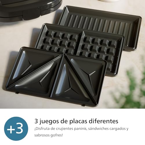 Thumbnail 2 de PHILIPS 5000 Sandwichera Grill 3 en 1 (750 W) con placas antiadherentes