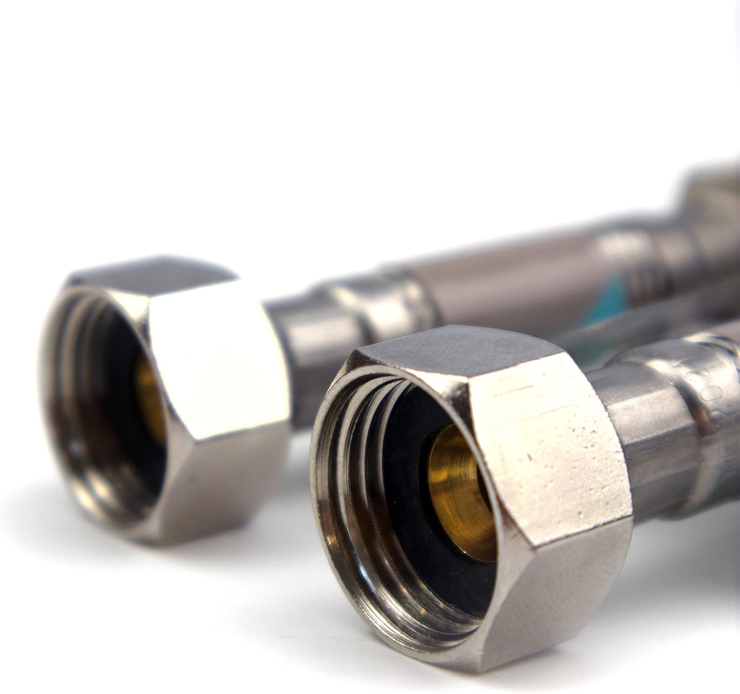 Thumbnail 2 de Xcel Home™ 2 x 10mm (M10) x 1/2" BSP 100mm Long Flexible Tap Connector Pipes