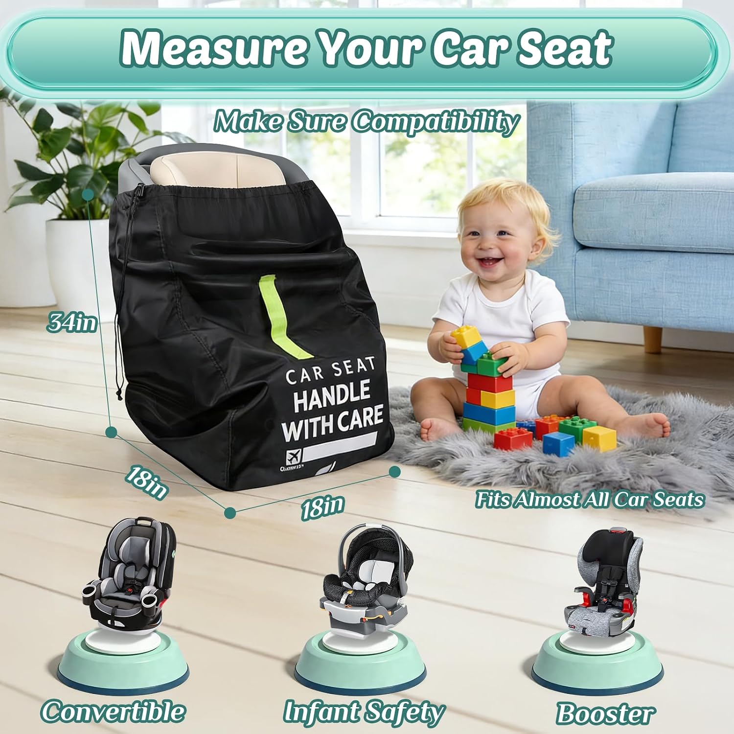 Thumbnail 2 de Guiseapue Car Seat Travel Bag for Airplane