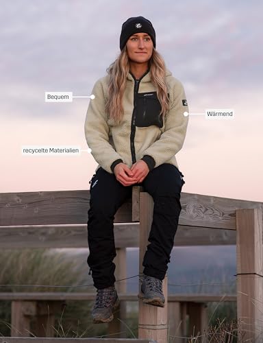 Thumbnail 6 de RevolutionRace Sherpa Hoodie für Damen – Outdoor-Fleecejacke, Beige Khaki, Größe S