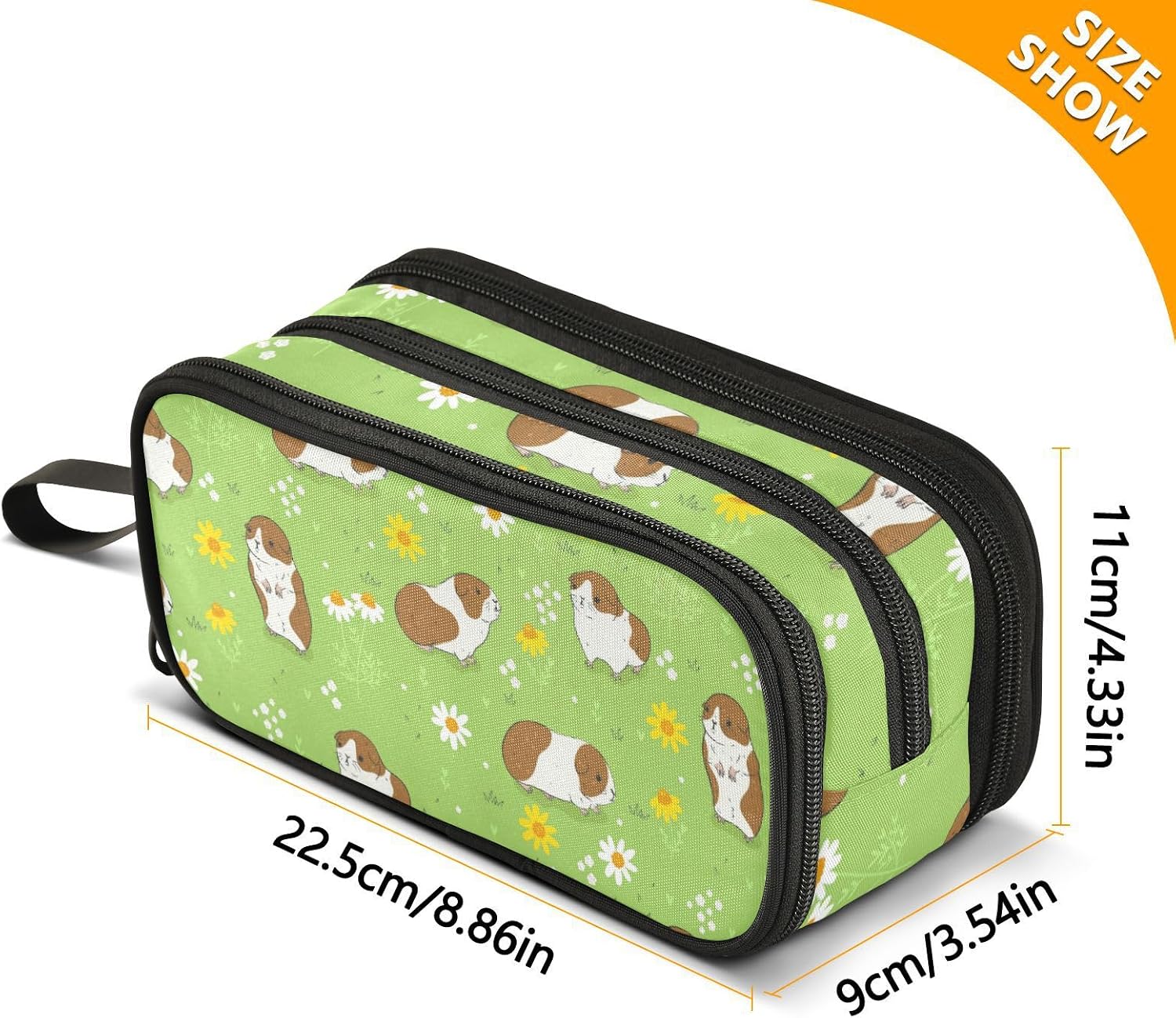 Detalle 2 de Mnsruu Guinea Pigs Flower Meadows Large Capacity Pencil Case