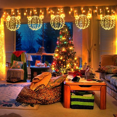 Detalle de Joomer Weihnachtsbeleuchtung Außen Batterie LED Leuchtkugel 2 PCS Warmweiß
