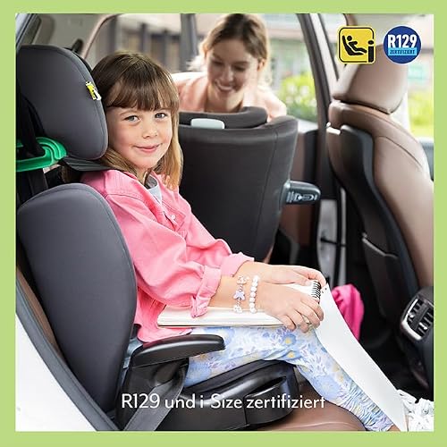 Detalle de Graco Junior Maxi i-Size R129 Kindersitz – ca. 3,5–12 Jahre, 100–150 cm, Gewicht ca. 3,4 kg, Midnight Schwarz