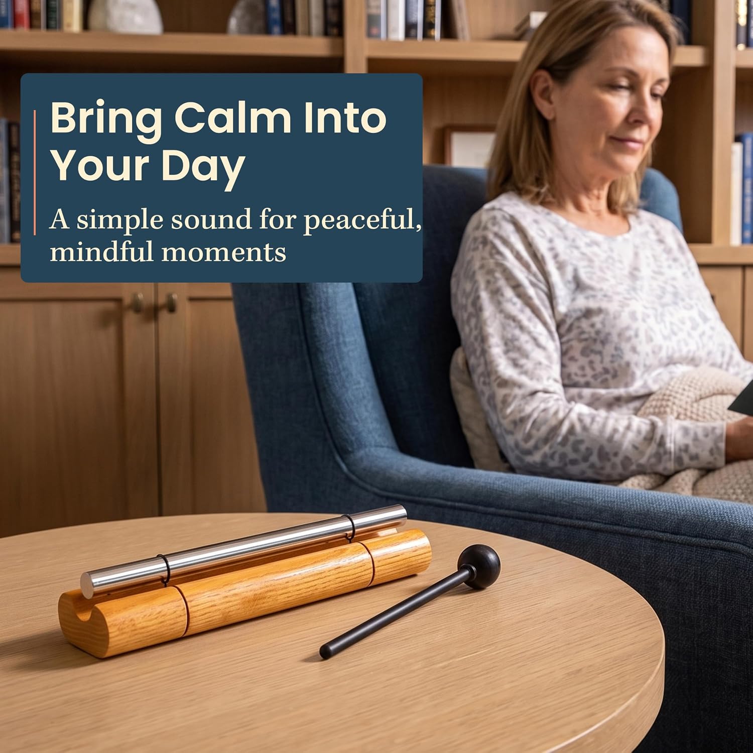 Thumbnail 5 de Woodstock Wind Chimes Zenergy Solo Hand Chime - 7" in Silver, Musically Tuned for Meditation and Mindfulness