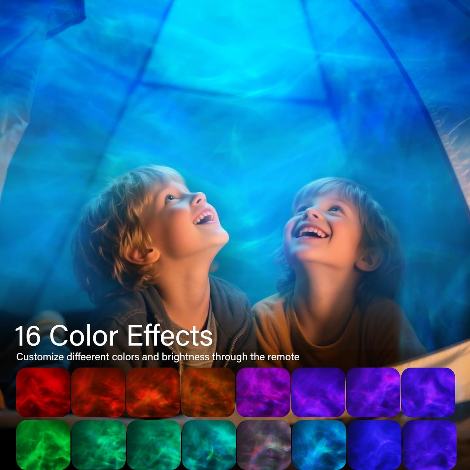 Detalle de VoMii Aurora Lamp Ocean Wave Projector, 16 Colors, Remote and Dimmable LED