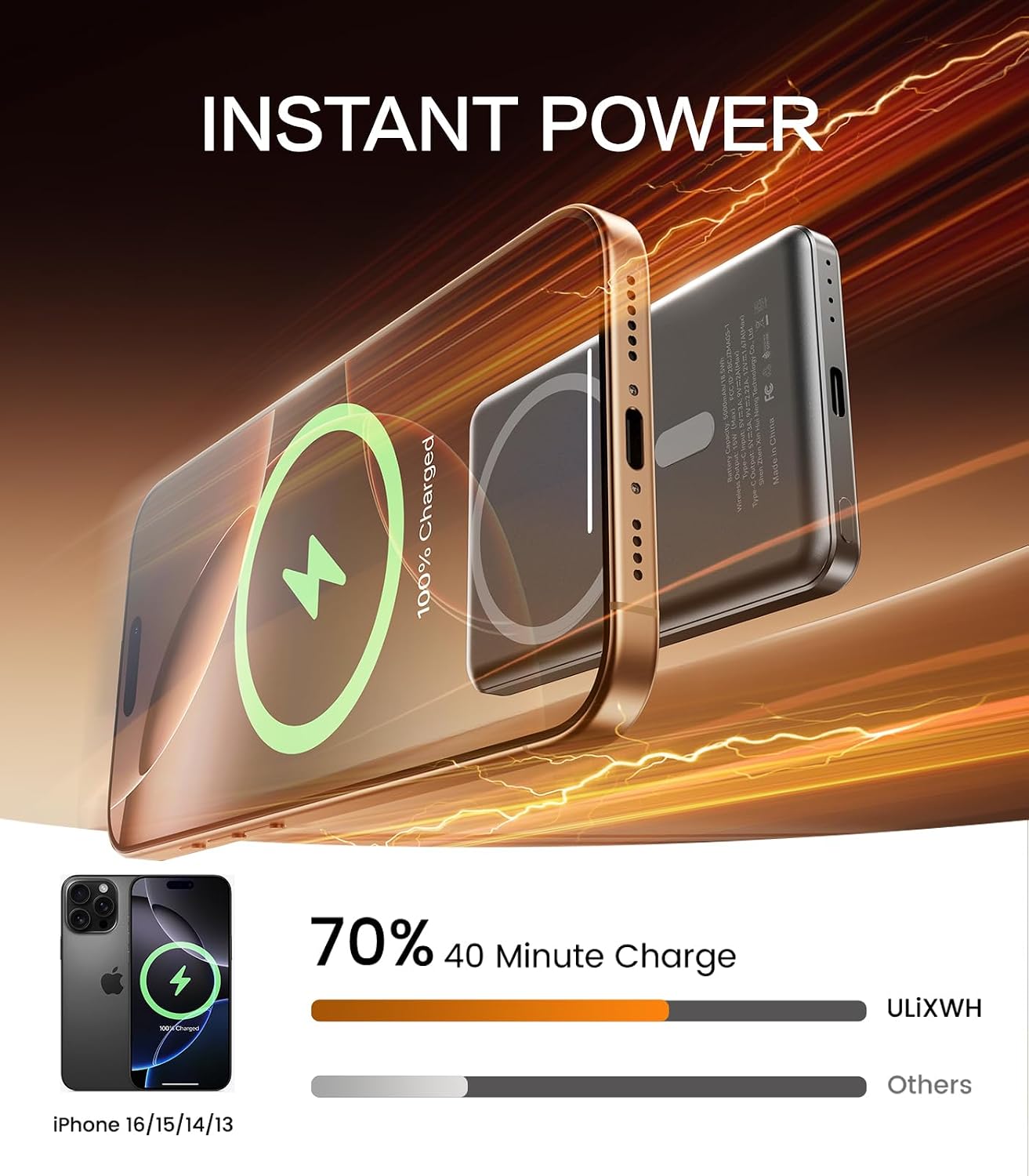 Thumbnail 3 de ULiXWH MagS-1 5000mAh Magnetic Power Bank, 0.3-Inch Alloy Design