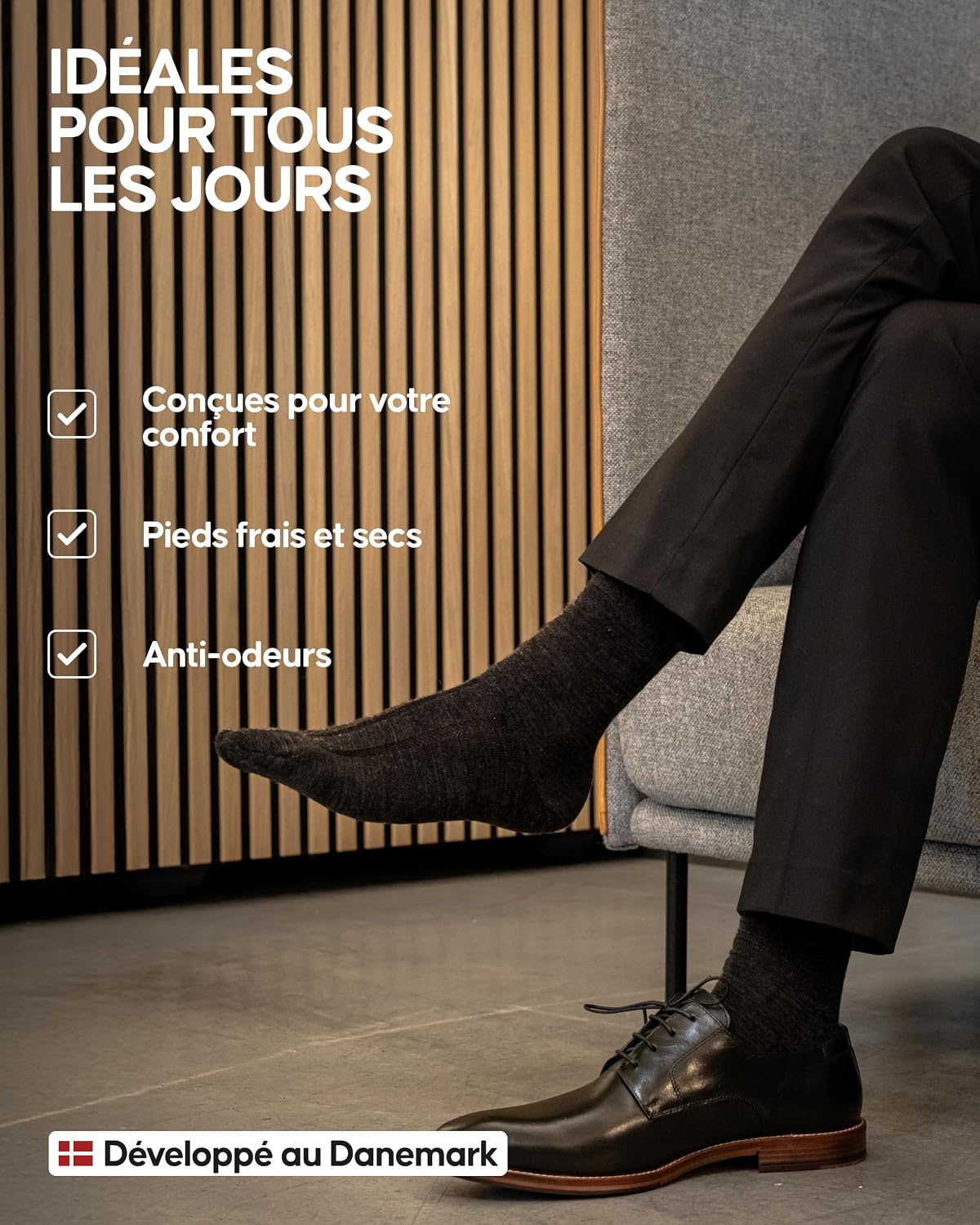 Detalle de DANISH ENDURANCE Chaussettes Mérinos 3 ou 5 paires