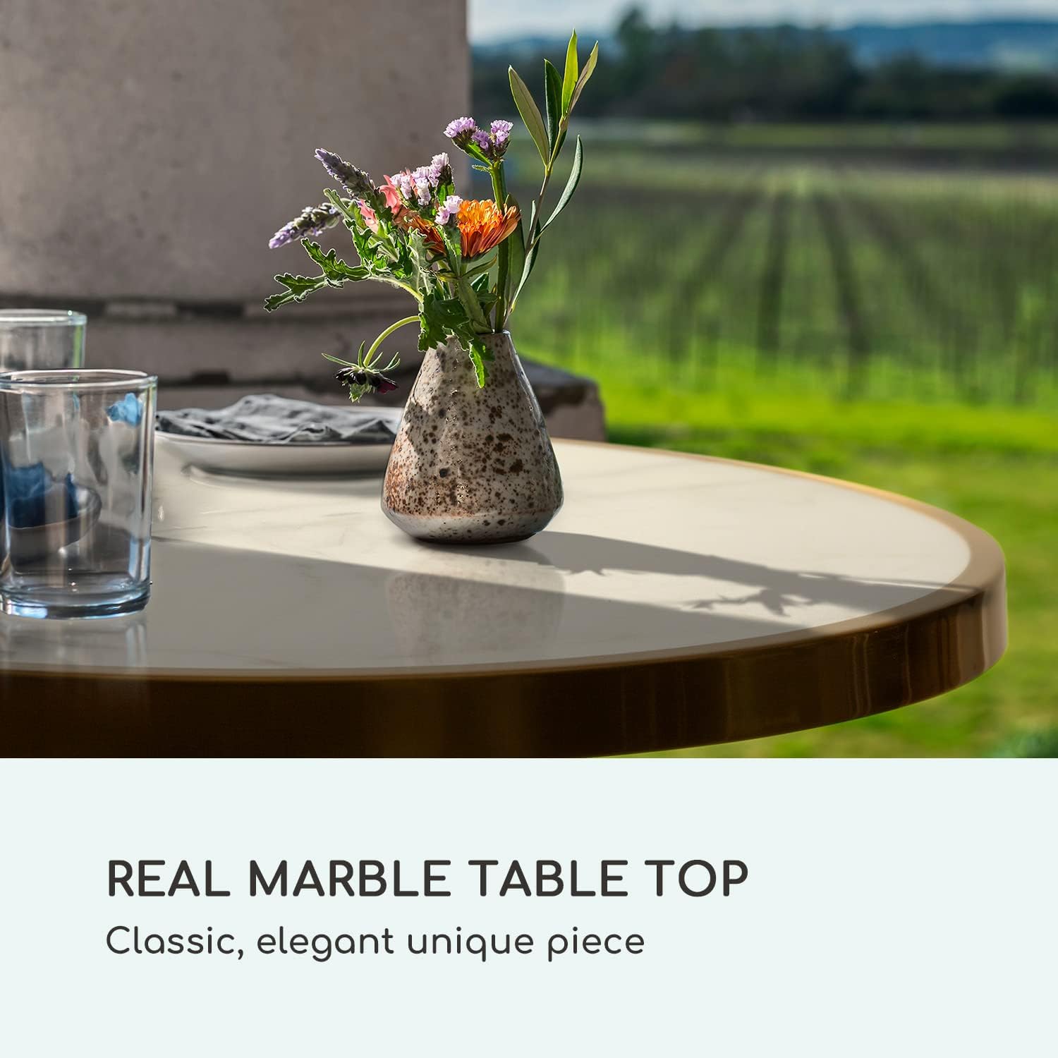 Detalle 2 de blumfeldt Patras Jewel GDMC1-PatrasLx-Cic – stolik bistro z marmurowym blatem