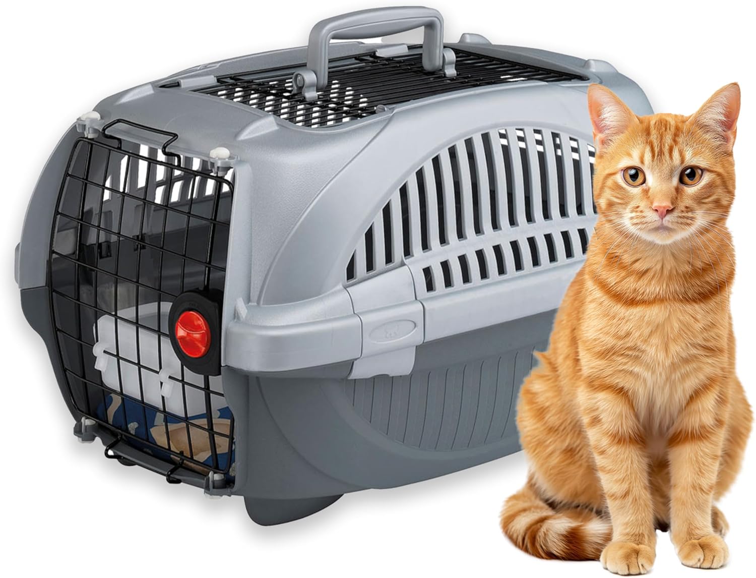 Detalle de Ferplast Atlas 10 Deluxe Cat Carrier: Secure, Practical Travel Companion up to 5 kg