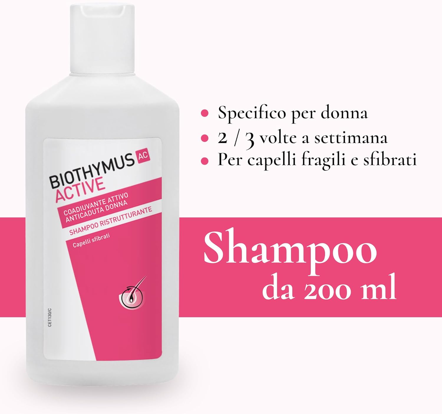 Detalle 2 de Biothymus Active Donna Shampoo Anticaduta 200 ml