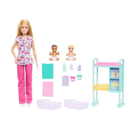 Thumbnail 3 de Barbie Profesiones: Conjunto de muñeca pediatra con Pelo Rubio y Bata rosa (JMK12)