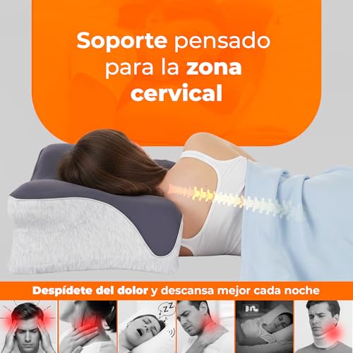 Thumbnail 6 de AN-TEAM Almohada Cervical Ergonómica con Funda Adicional – Espuma Viscoelástica