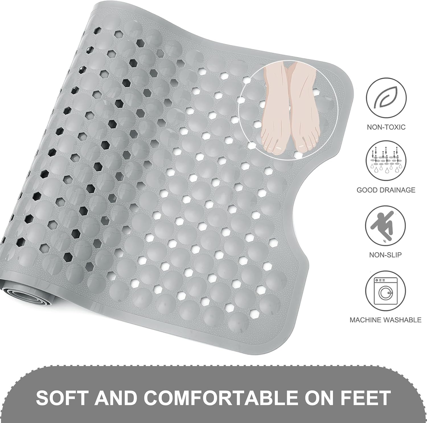 Detalle 2 de TEESHLY Bath Tub and Shower Mat 40 x 16 in