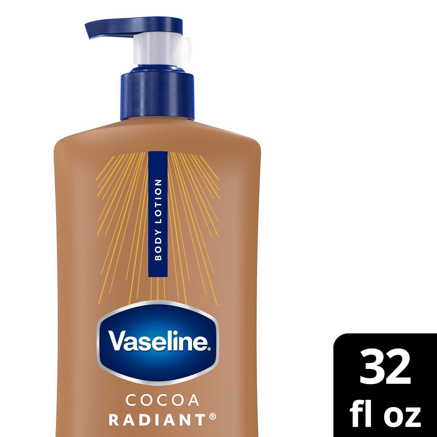 Detalle de Vaseline Cocoa Radiant 10305210142555 Body Lotion, 32 oz with Cocoa Butter