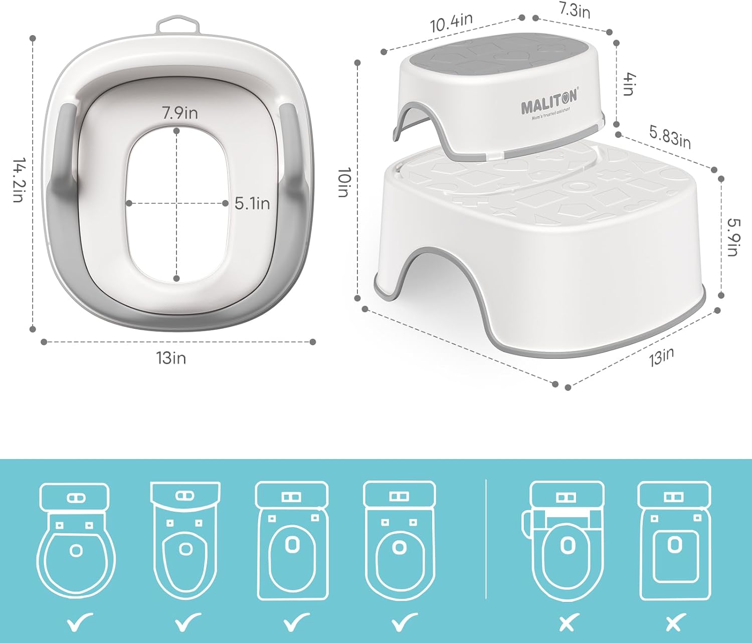 Thumbnail 5 de Maliton Toilettensitz Kinder 1–8 Jahre 🚽